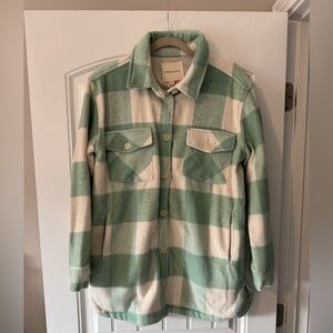 NWT Thread & Supply Mint Buffalo Plaid Shirt Jacket Size M